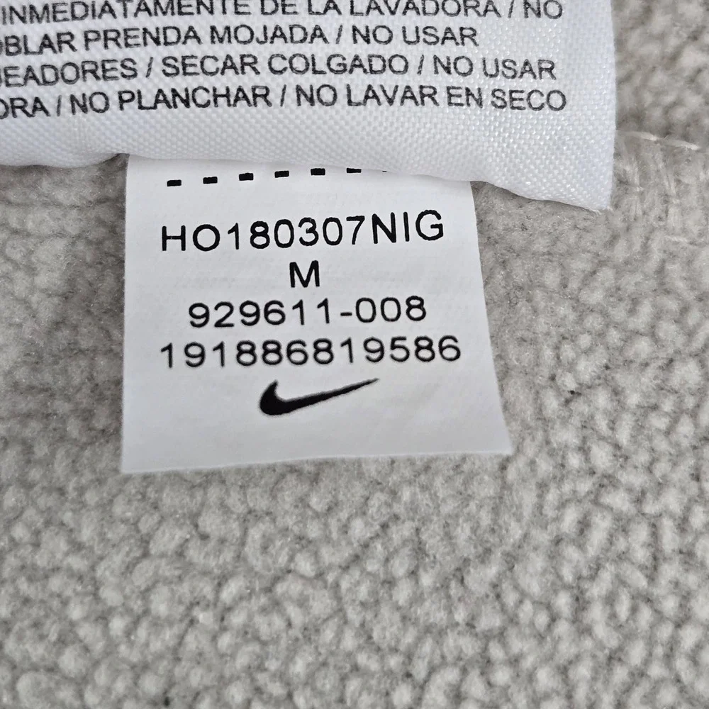 Nike Women Hoodie M Beige Nylon‎ Polyester Fleece Activewear Logo